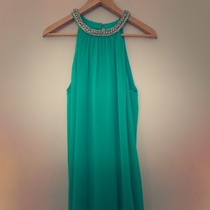 Sweet Flowy Dress with Collar Embellishment